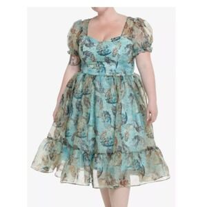 Hot Topic Dress Womens 2X The Birth of Venus Puff Sleeve Mesh Ethereal